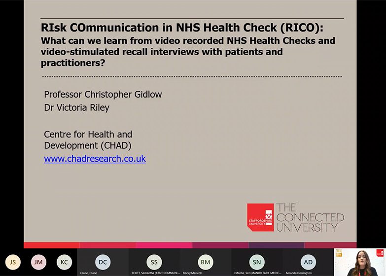 RIsk COmmunication in NHS Health Checks study webinar