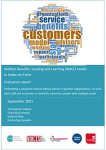 Welfare Benefits: Leading and Learning (WBLL) model in Stoke-on-Trent - Evaluation report