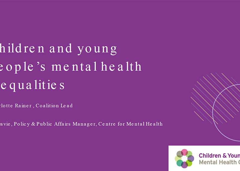 purple background with presentation title in white letters
