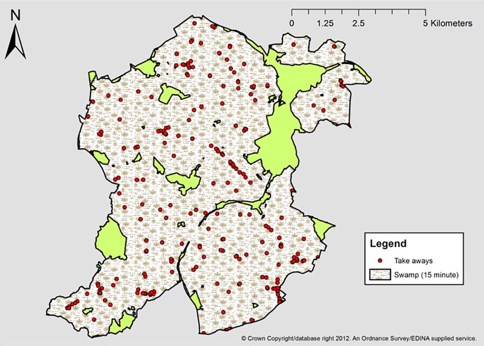 map with takeaways