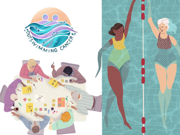 outswimming-cancer-header collage of graphics